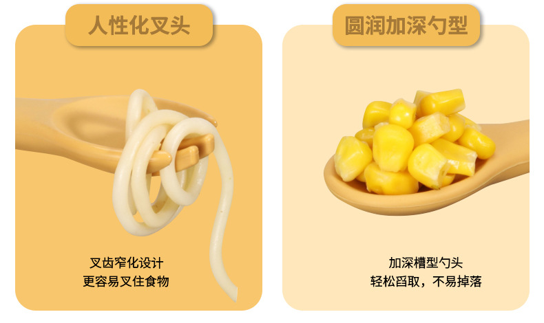 硅胶儿童餐具食品级圆形分格餐盘母婴餐具宝宝辅食碗叉勺围兜套装详情13