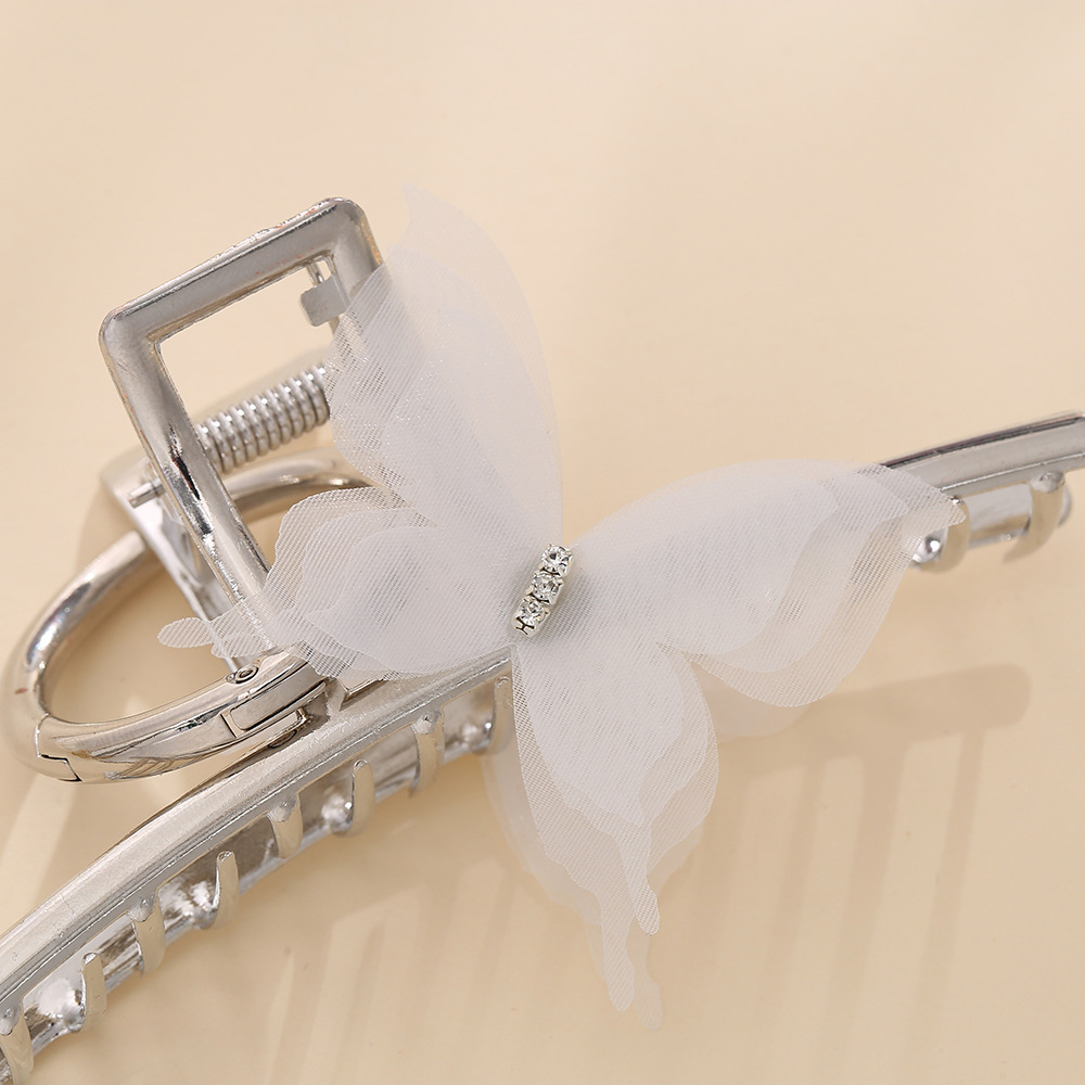 高级感银色金属抓夹女发夹后脑勺盘发鲨鱼夹大号气质发卡春季新款详情3