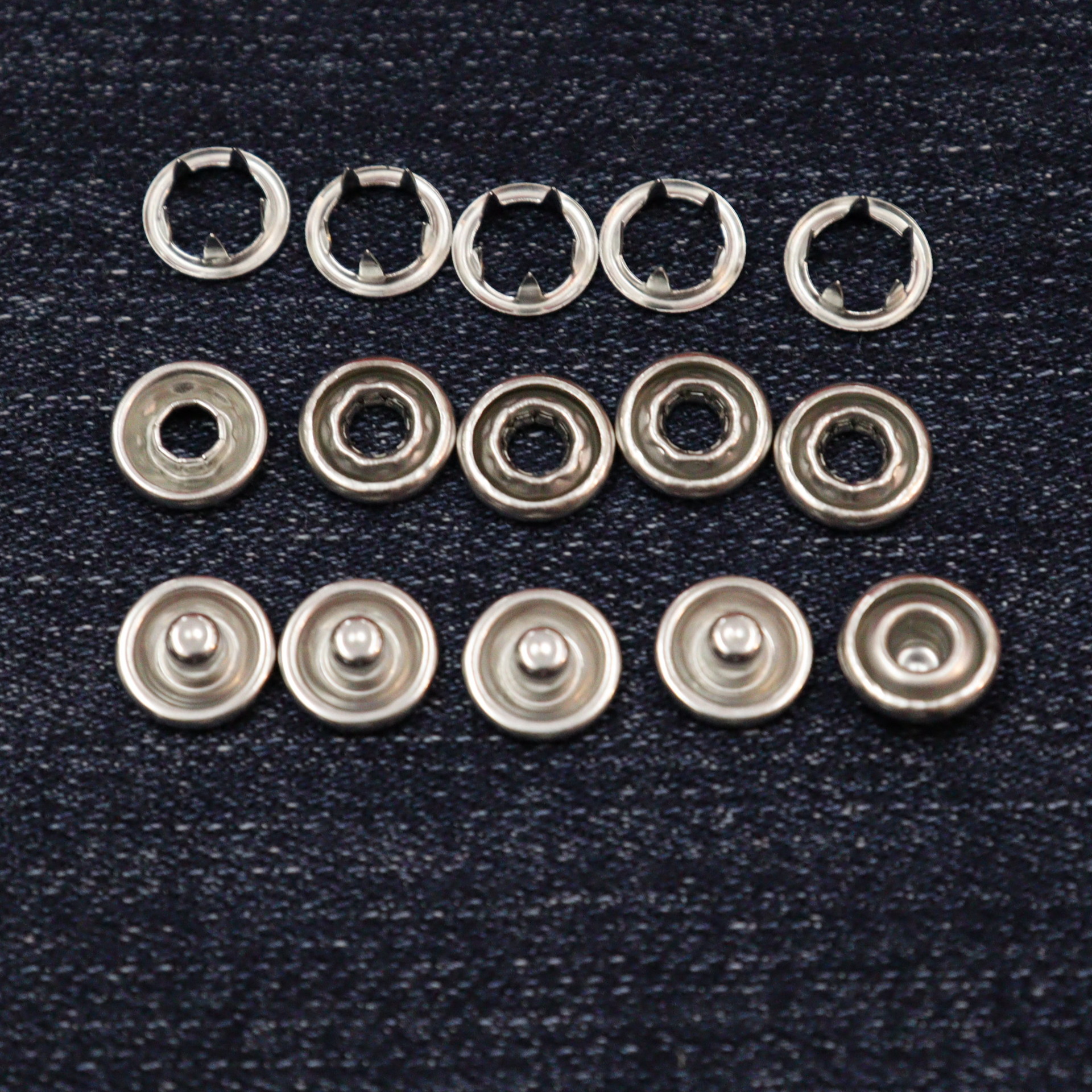 Hollow round five-prong buckle jeans four-way buckle invisible hidden buckle accessory alloy high foot button pic 7