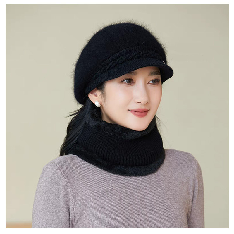 冬季妈妈帽子老太太毛线帽女士加绒兔毛保暖针织帽时尚百搭详情18