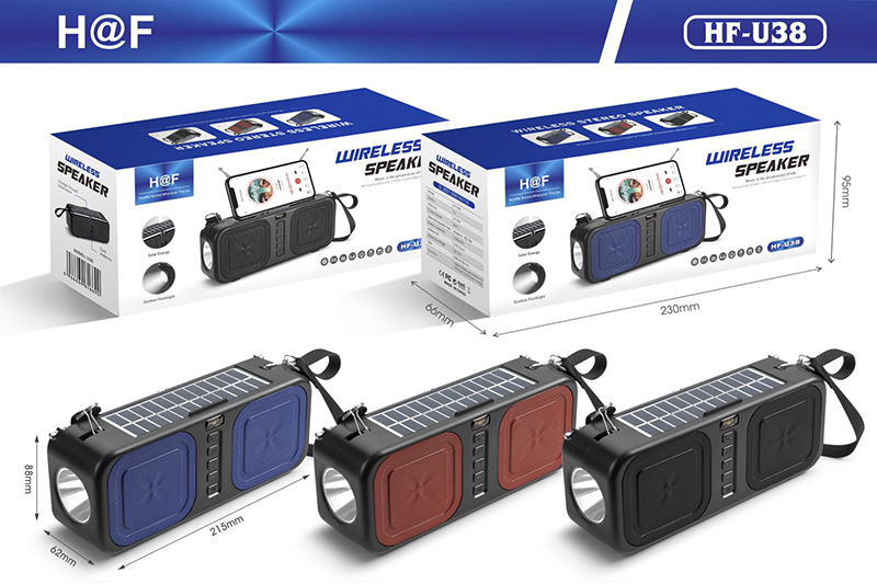 HF-U38 manufacturer supplies new large-speaker Bluetooth speakers, mini subwoofers, solar-charging dual-antenna radios, Bluetooth speakers with phone stands pic 7