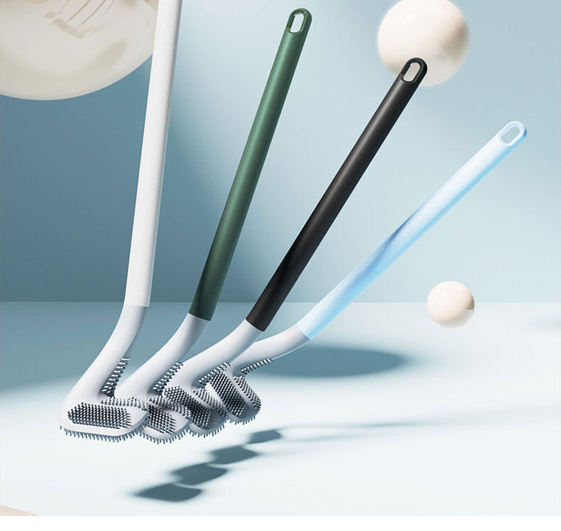 Golf silicone toilet brush, a household toilet cleaning wonder without blind spots, wall-mounted bathroom cleaning brush pic 23