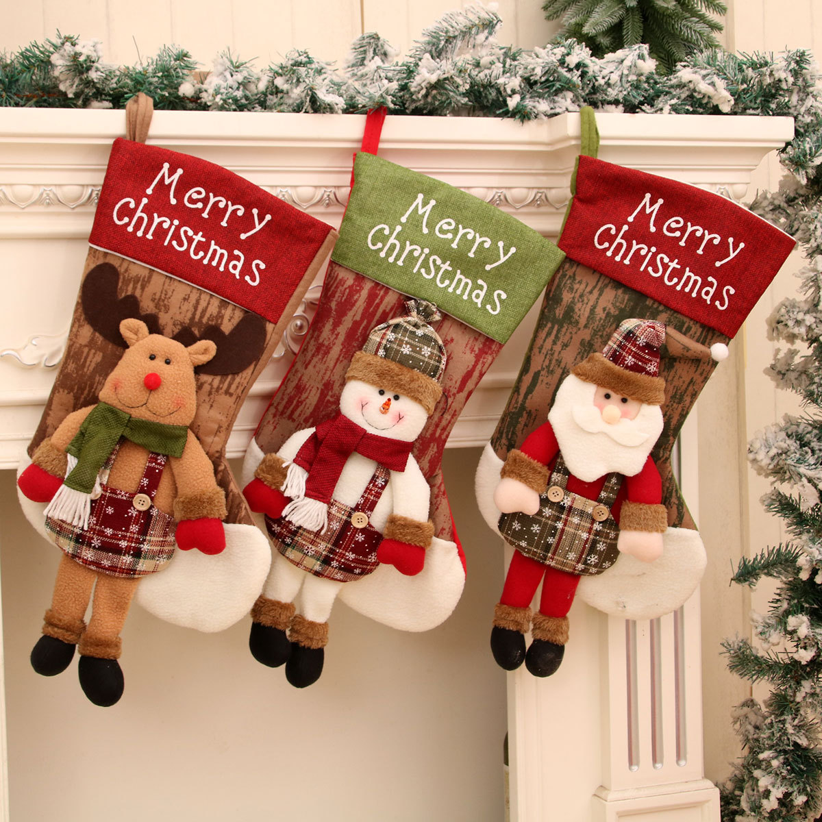 圣诞节圣诞袜 圣诞礼物袋圣诞小袜子挂件圣诞树挂饰装饰品袋子详情17