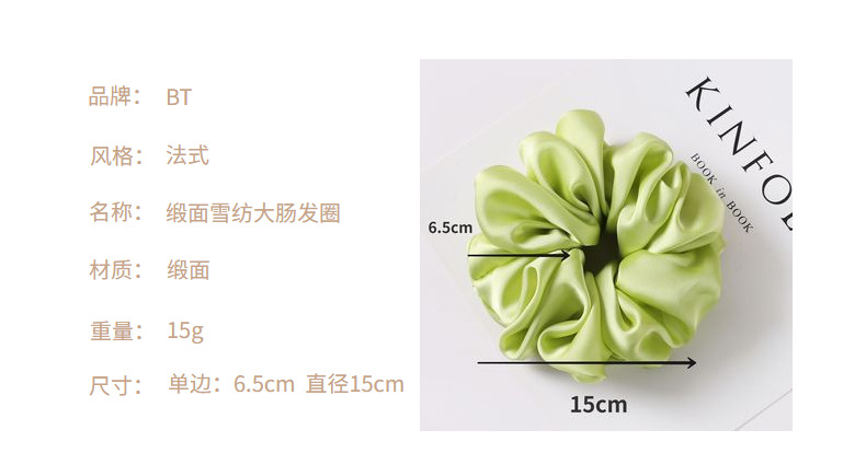 Wholesale French satin large intestine hair band, Korean style ins solid color fabric high-end hair accessory, extra-large pig large intestine hair band pic 19