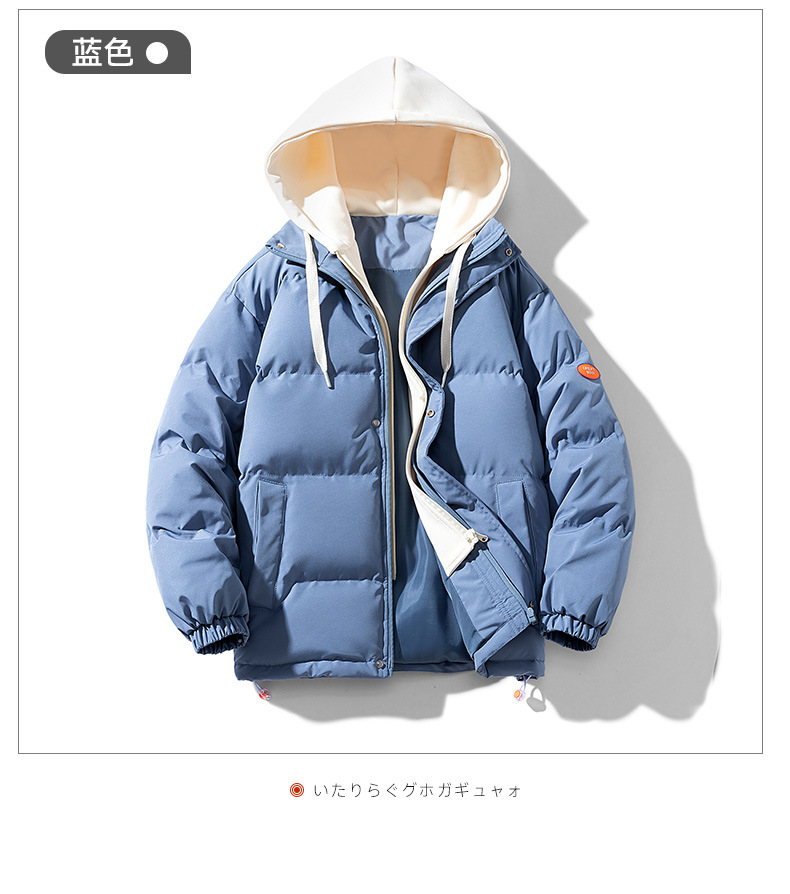 Wholesale of new and trendy winter cotton-padded jackets for men, including two thick cotton-padded jackets with hats and warm couple coats pic 19
