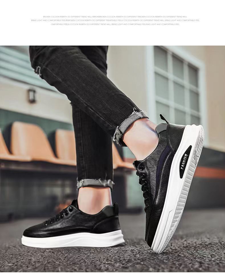 皮鞋休闲男款百搭男鞋春秋潮流低帮平板鞋男士小白鞋软底皮鞋男款详情12