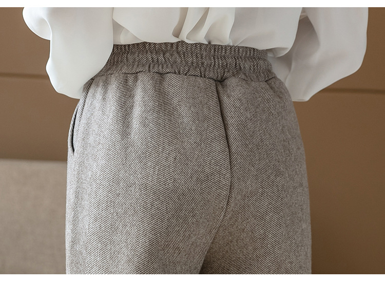 New casual pants for autumn and winter: thickened tweed pants, high-waisted radish pants, loose skinny pants, versatile cigarette tube pants pic 18