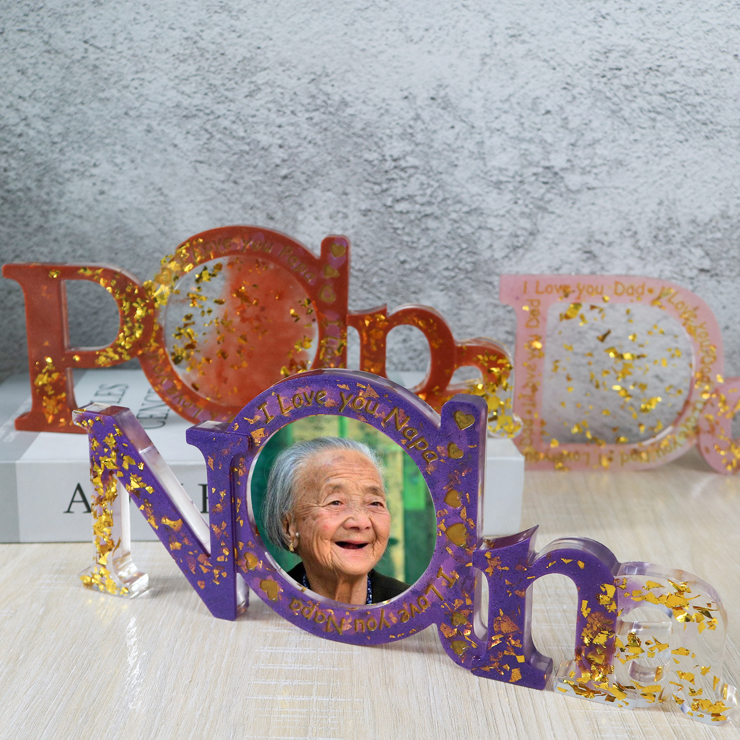 diy滴胶模具家庭成员family立体相框硅胶模具跨境专供详情4