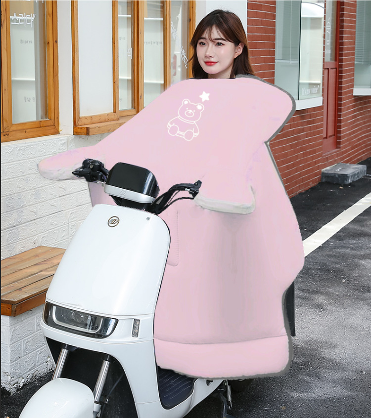 网红粉色少女心挡风被日系ins高颜值防风被冬季保暖骑行护身被套详情22