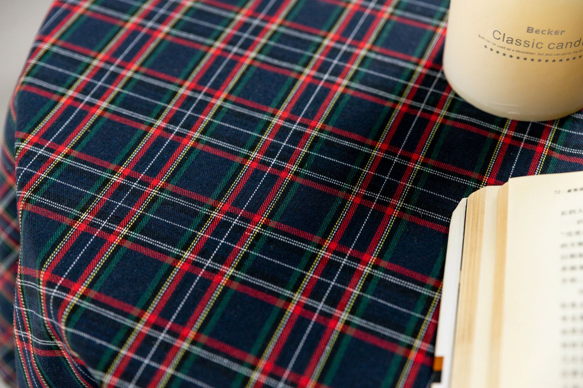 Cross-border Christmas holiday decoration table fabric, retro striped checkered cotton and linen restaurant party cover, Amazon pic 76