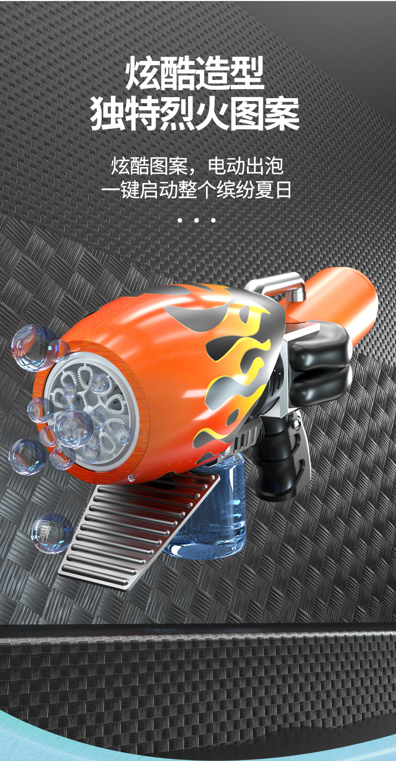 跨境爆款2023新款电动儿童全自动发光泡泡发射器加特林泡泡机玩具批发详情9
