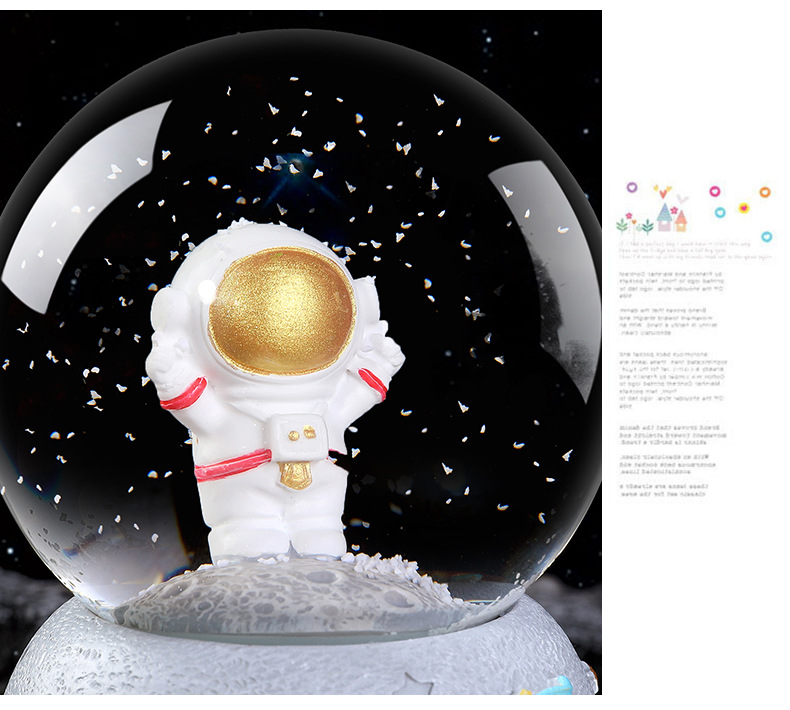 Astronaut Crystal Ball, music box, music box, Snowfall, Mermaid Princess, girls, children, birthday gifts, Christmas pic 7