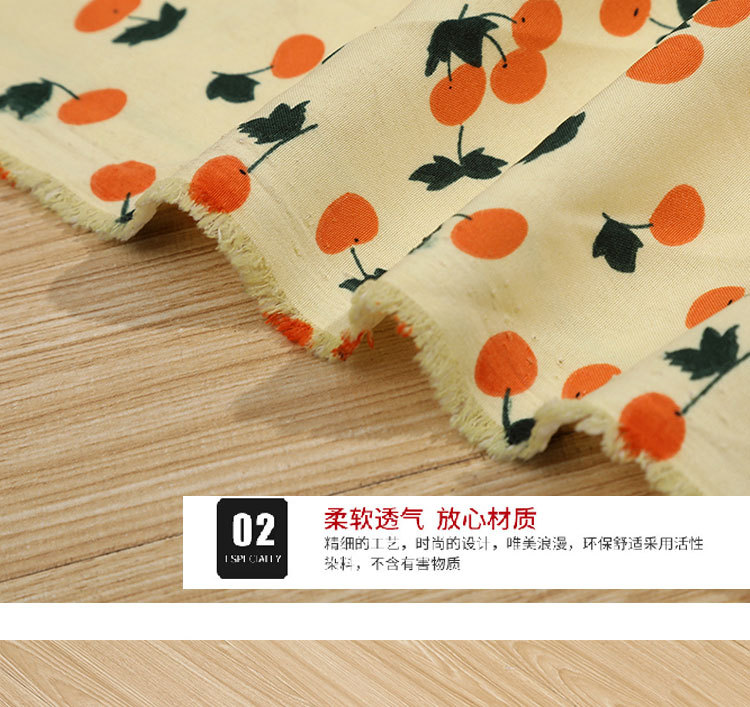 New Little cherry mask printed fabric dress fashion, four-sided elastic polyester digital printed micro-elastic fabric pic 21