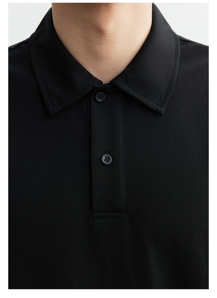 Quick-drying ice silk cotton black cool patchwork lapel short-sleeved T-shirt for men 2024 summer trendy new half-sleeved polo shirt pic 24