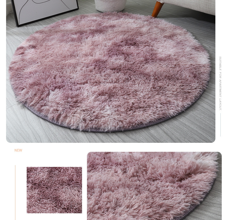 The manufacturer supplies popular INS home tie-dyed gradient round carpets for living rooms, bedrooms, sofas, bedside, bay Windows and footpads pic 18