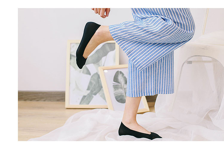 A-C1728 Boat Socks for Women Spring and Summer: Thin anti-slip Silicone Invisible socks, Silk lockstitch single shoes, shallow socks, Cotton socks pic 6