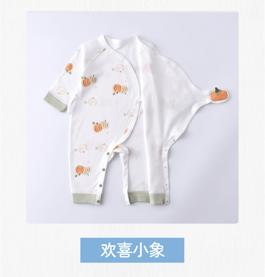 新生儿连体衣婴儿蝴蝶衣哈衣春秋纯棉初生和尚服爬服男女宝宝衣服详情9
