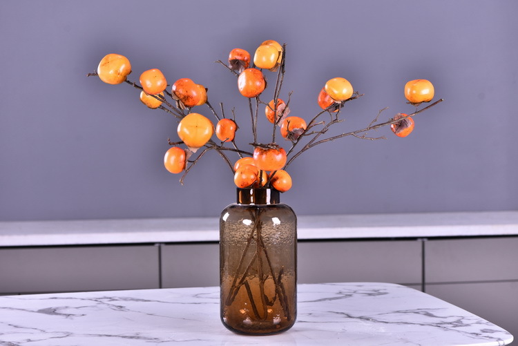 Wholesale of artificial persimmons, home living room model room soft decoration ornaments, money fruit, high-end artificial berries, decorative artificial flowers pic 15