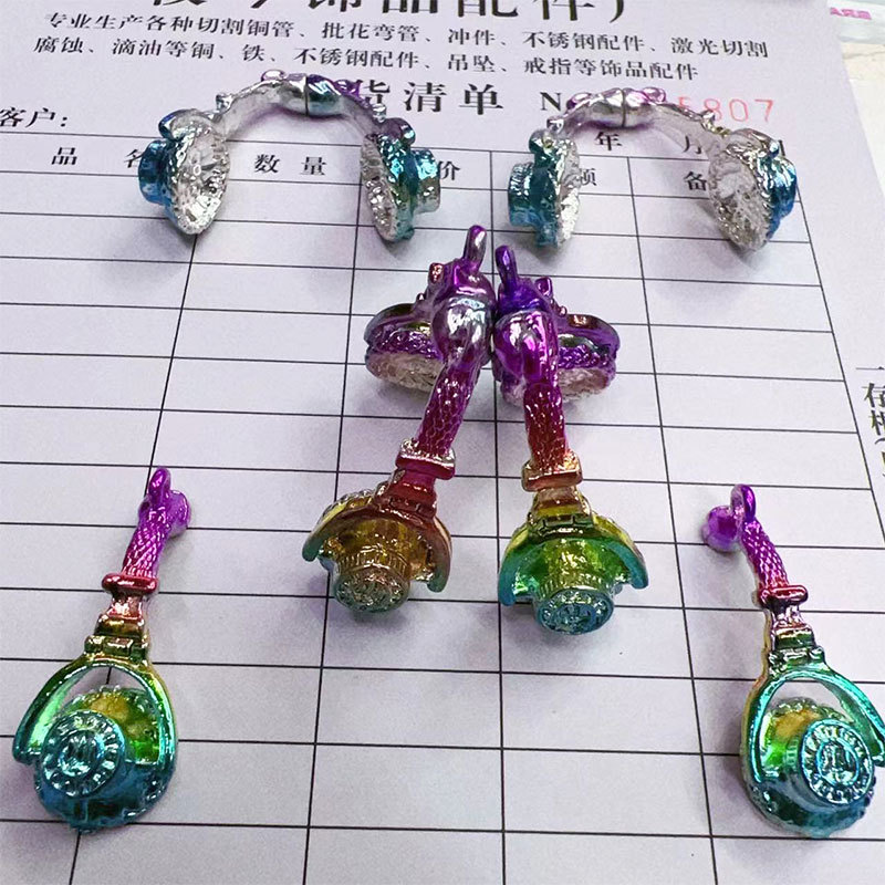 Cross-border best-selling retro DIY alloy necklace pendant, magnetic pendant, music headphones alloy jewelry accessories pic 5