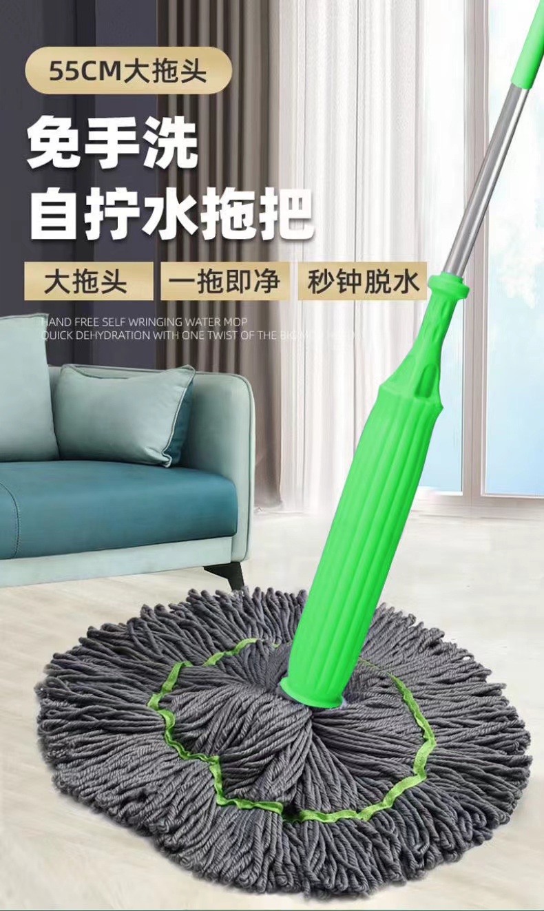 挤水拖把免手洗拖把头拧水拖把替换布纤维挤水拖把替换拖把头详情10