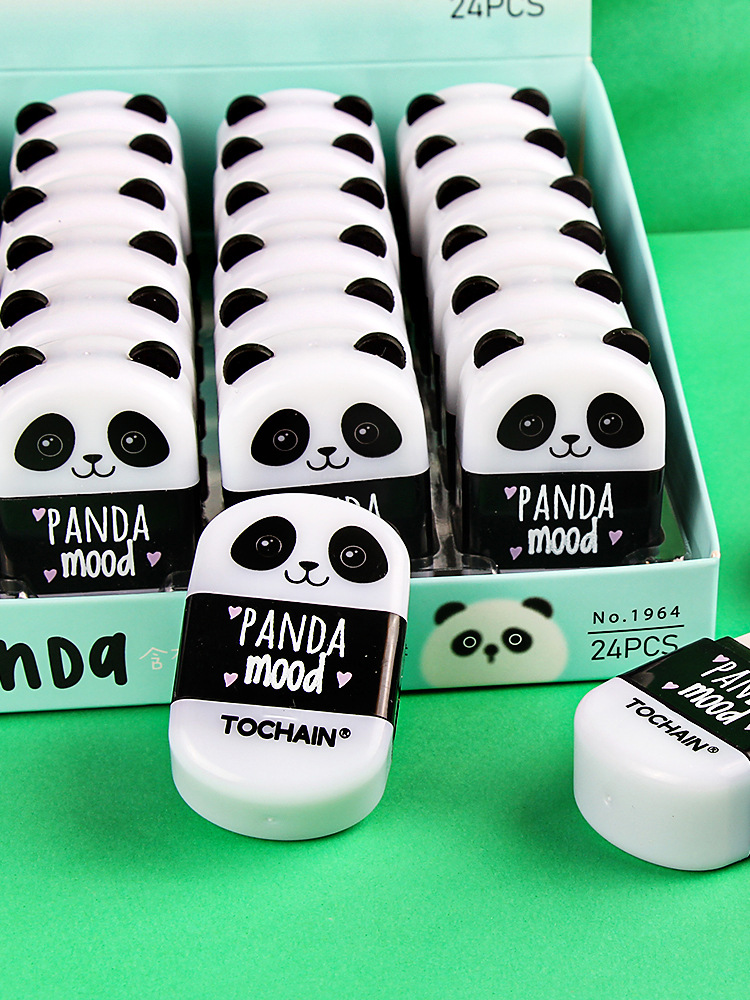 Panda-shaped eraser, clean pencil sharpener, creative multi-functional pencil shaver, portable small pencil sharpener pic 5