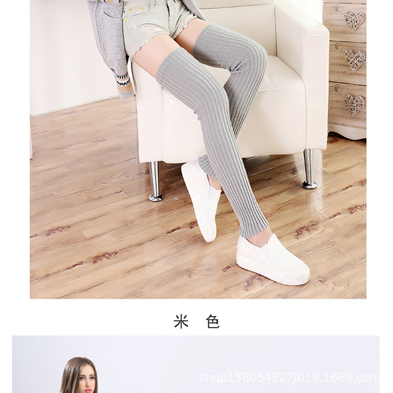 Long, knee-high pile socks for warmth, long and thick woolen socks, leg covers for women to stretch cold legs in autumn and winter pic 7