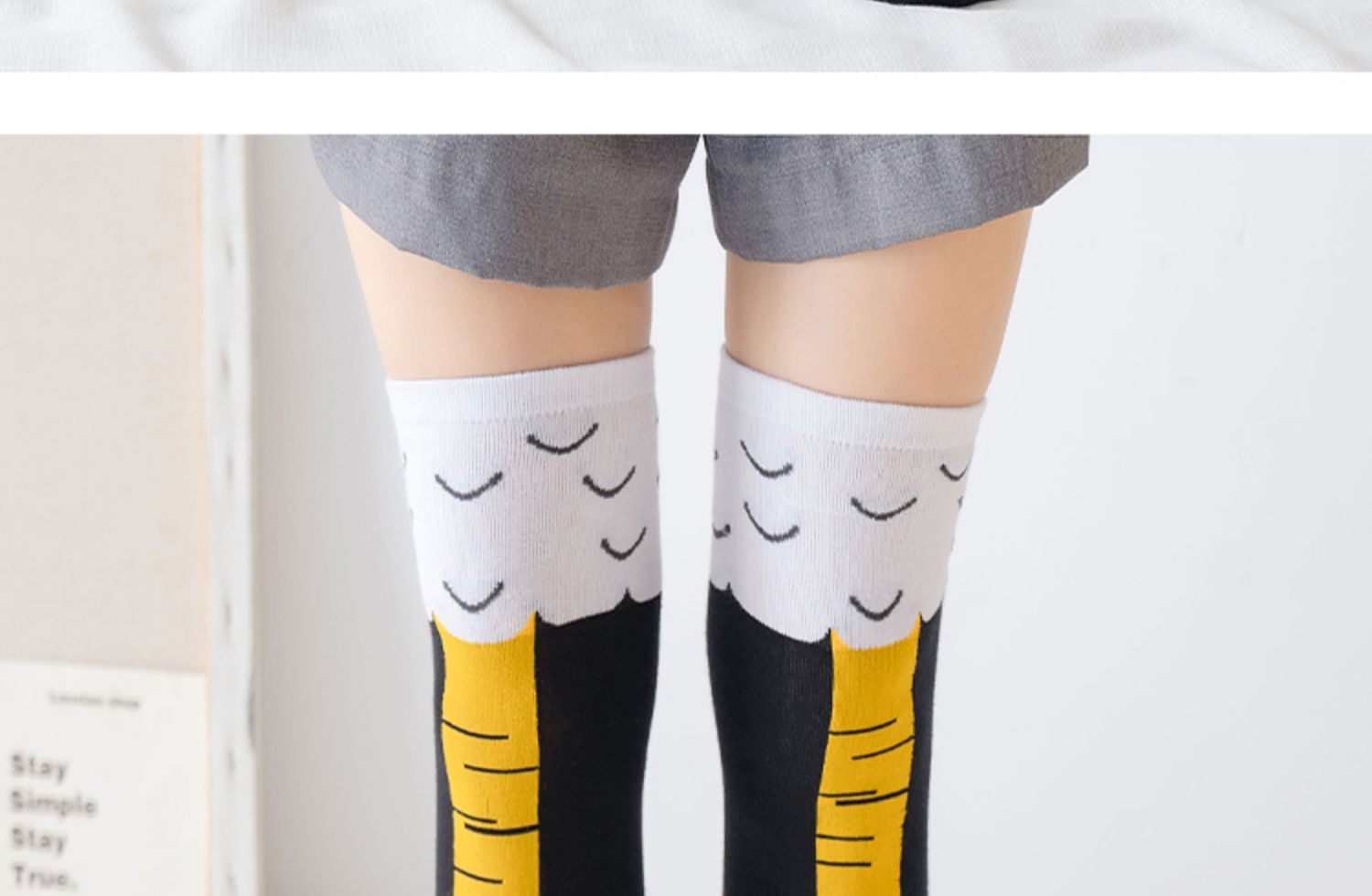 袜子女春秋新款潮流鸡爪袜健身运动休闲袜网红抖音搞怪瘦腿过膝袜详情15