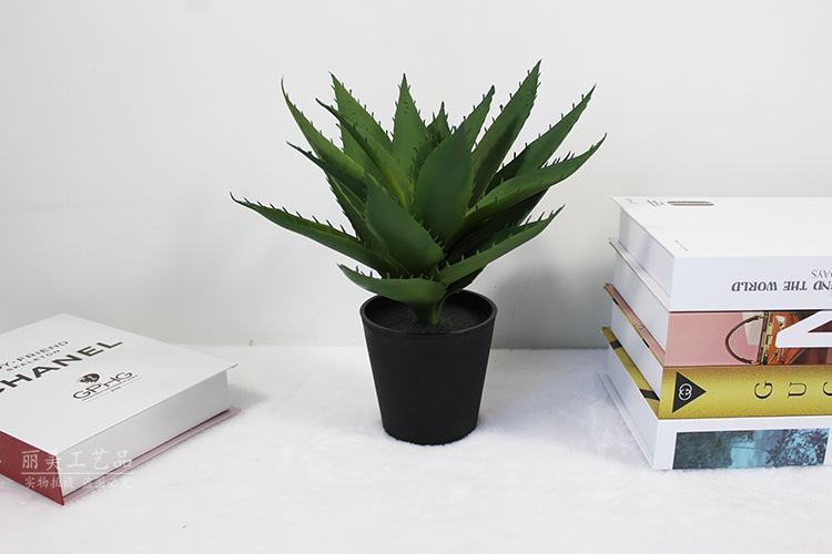 Artificial aloe vera potted plant, mini indoor decoration, artificial tree, artificial small green plant, Nordic artificial green plant ornament, reed pic 21