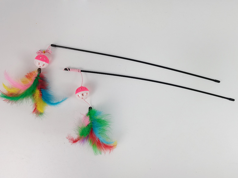 Cat toys with small balls, pet supplies, colorful feather cat toys, cat toys, interactive self-entertaining cat toys pic 9