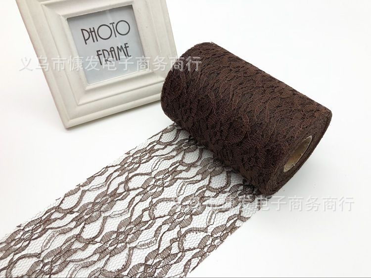 6-inch 25-yard orchid lace roll decoration material, diy fabric, wedding decoration supplies, American mesh roll pic 17