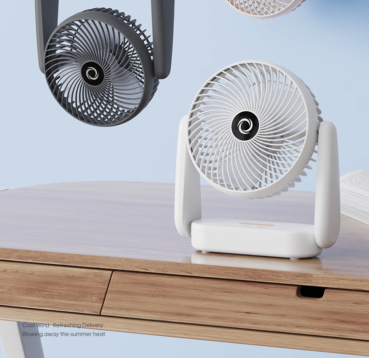 USB桌面小风扇便携式充电风扇大风力夜灯循环扇家用台式风扇新品新品详情2