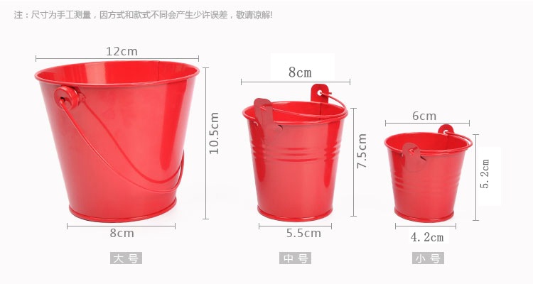 婚庆产品家居装饰摆件金属工艺品迷你铁皮小铁桶 创意马口铁多肉植物花盆详情7