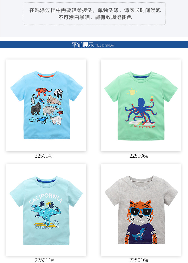 圆领男童t恤短袖夏款2024儿童卡通宝宝纯棉上衣夏季童装一件代发详情5