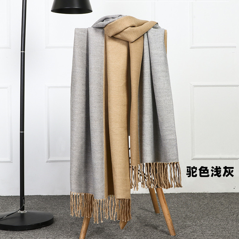 Double-sided scarf for women in autumn and winter 2023, thickened and warm shawl, cashmere scarf for men in winter, wool scarf pic 24