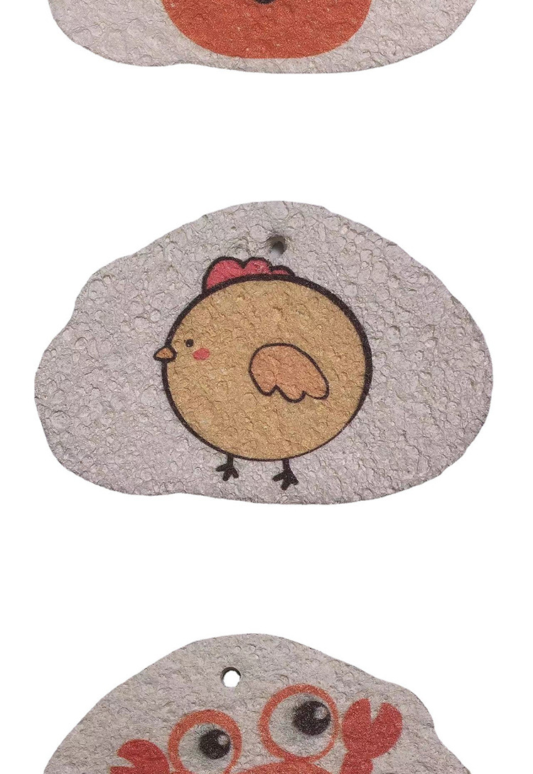 Cartoon kitchen, compressed wood pulp sponge, dishwashing sponge, cute cleaning, oil-free, stain-removing, water-absorbing, printed brush pic 5