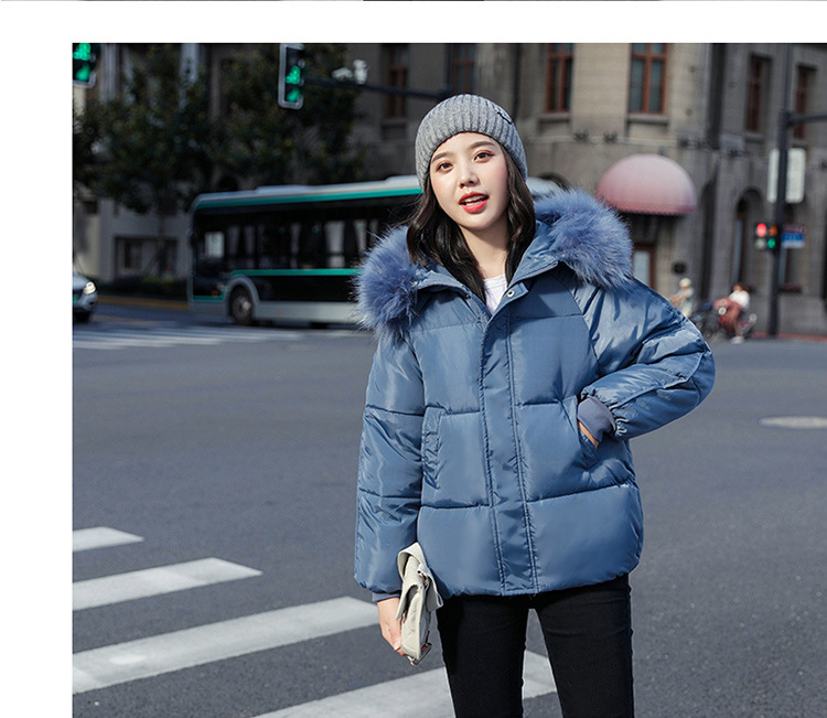 New winter cotton-padded jacket, thickened cotton-padded jacket, down cotton-padded jacket for women, short Korean-style fitted hooded bread jacket pic 30