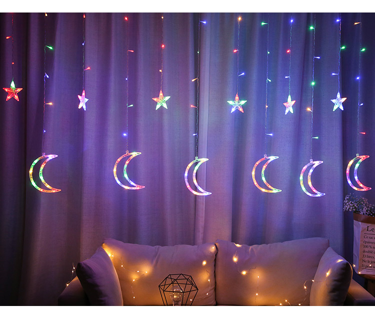led灯串露营彩灯星星灯窗帘灯星月圣诞灯户外月亮详情16