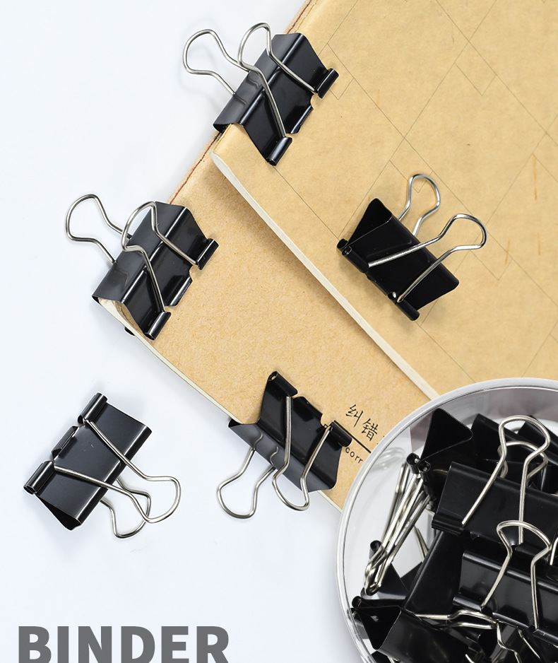 Weibo Office Stationery Wholesale 32mm small clip, bill planner, long tail clip, iron metal dovetail clip pic 1