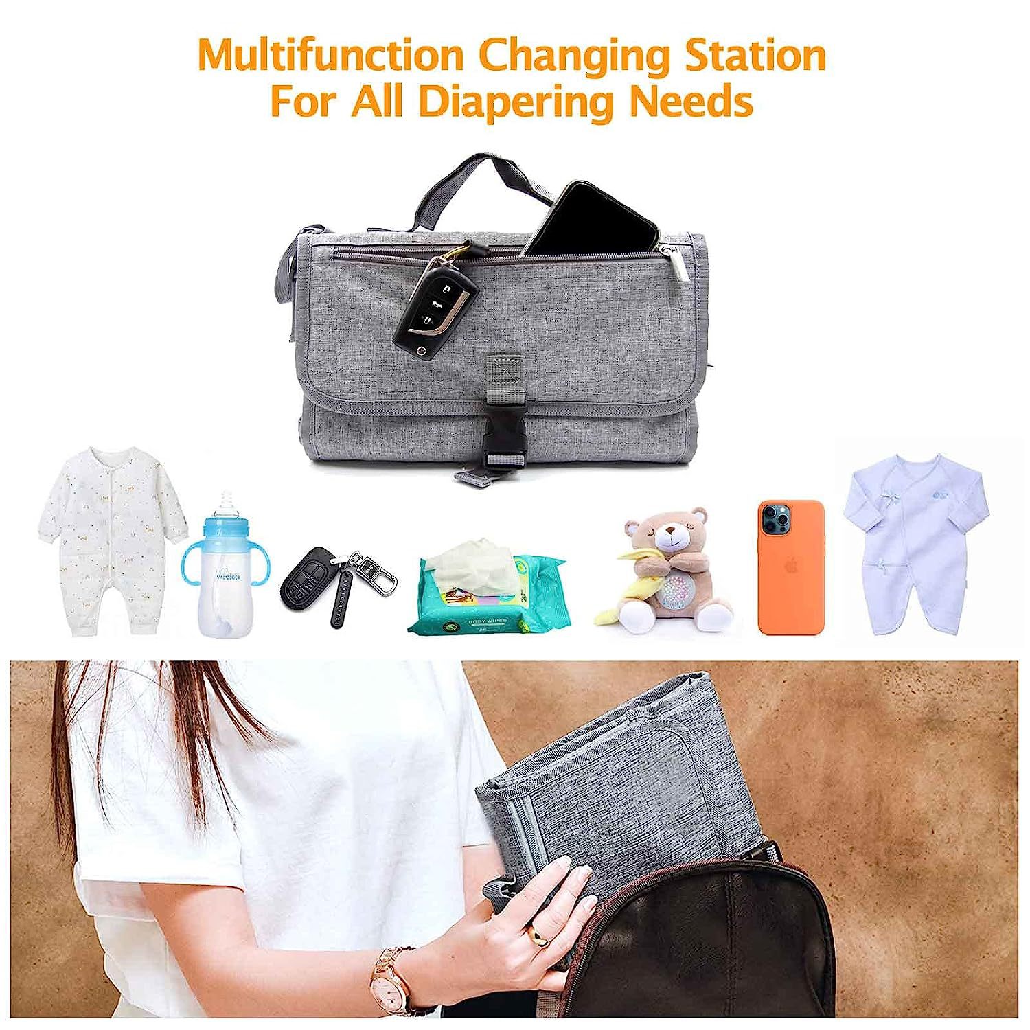 新生儿隔尿垫防水防尿多功能便捷外出隔尿垫能带湿纸巾婴儿换尿布详情9