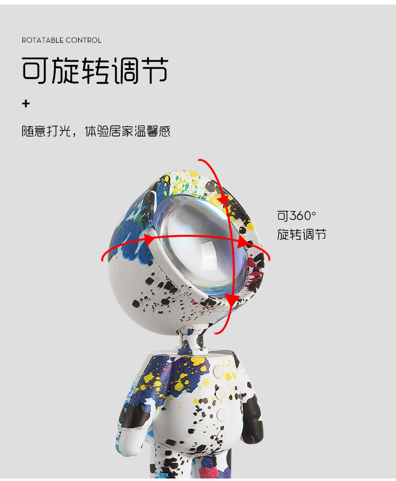 网红爆款日落夕阳灯机器人宇航员氛围灯ins彩虹落日夕阳灯小夜灯详情6