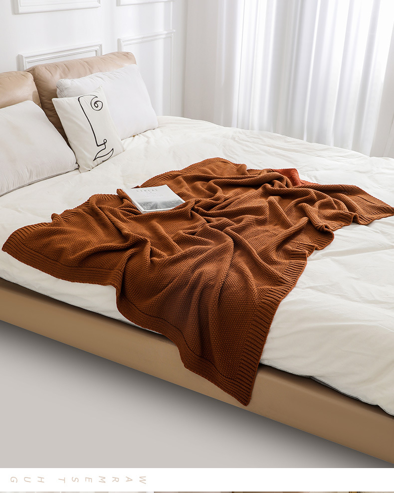 华夫格沙发盖毯针织毯办公室空调午休毯披肩毯休闲毯床盖毯小毛毯详情8