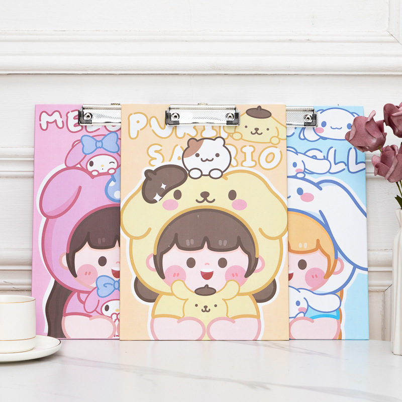 可爱小清新少女学生a4纸质板夹小女孩写字专用垫板试卷资料收纳夹详情8