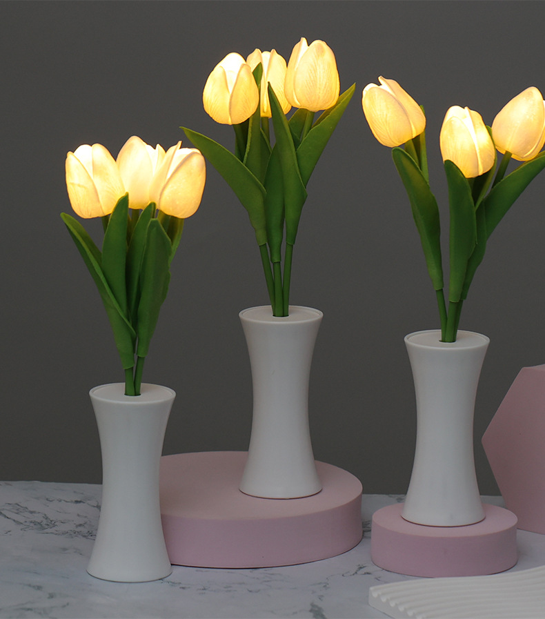 New led tulip night light, indoor decoration, bedside decoration, ins sleep light, simulated flower atmosphere light pic 11