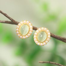 竹节耳环女竹够耳钉小众设计感高级玉石耳坠2022新款纯银耳饰耳圈详情32