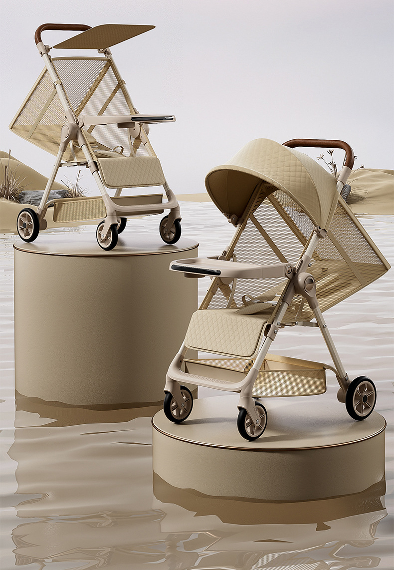 跨境婴儿手推车高景观遛娃神器便携式可坐可躺可折叠儿童口袋车详情11