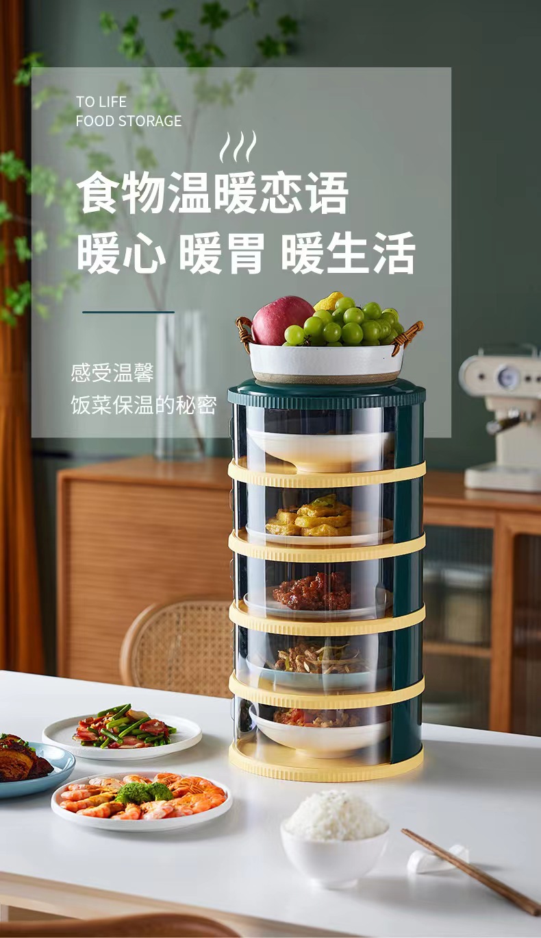 Folding vegetable cover, kitchen mosquito and fly-proof rice bowl, sliding door transparent leftover food cover, household rice bowl dust-proof food cover for heat preservation pic 6