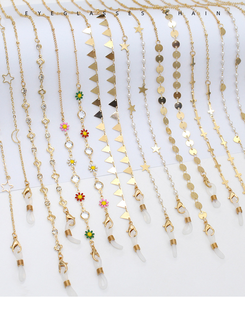 New European and American style eyeglass chains, fashionable commuting anti-loss eyeglass lanyards, small chanel-style mask chains, creative accessories pic 1