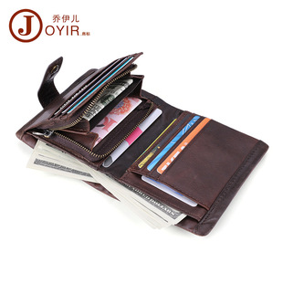 跨境新款男士钱包rfid多卡位休闲复古真皮钱包大容量手拿包零钱包详情4