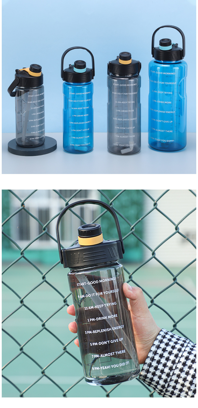 Wholesale student gift creative space cups, sports water bottles, large-capacity plastic cups, outdoor fitness portable water cups pic 11