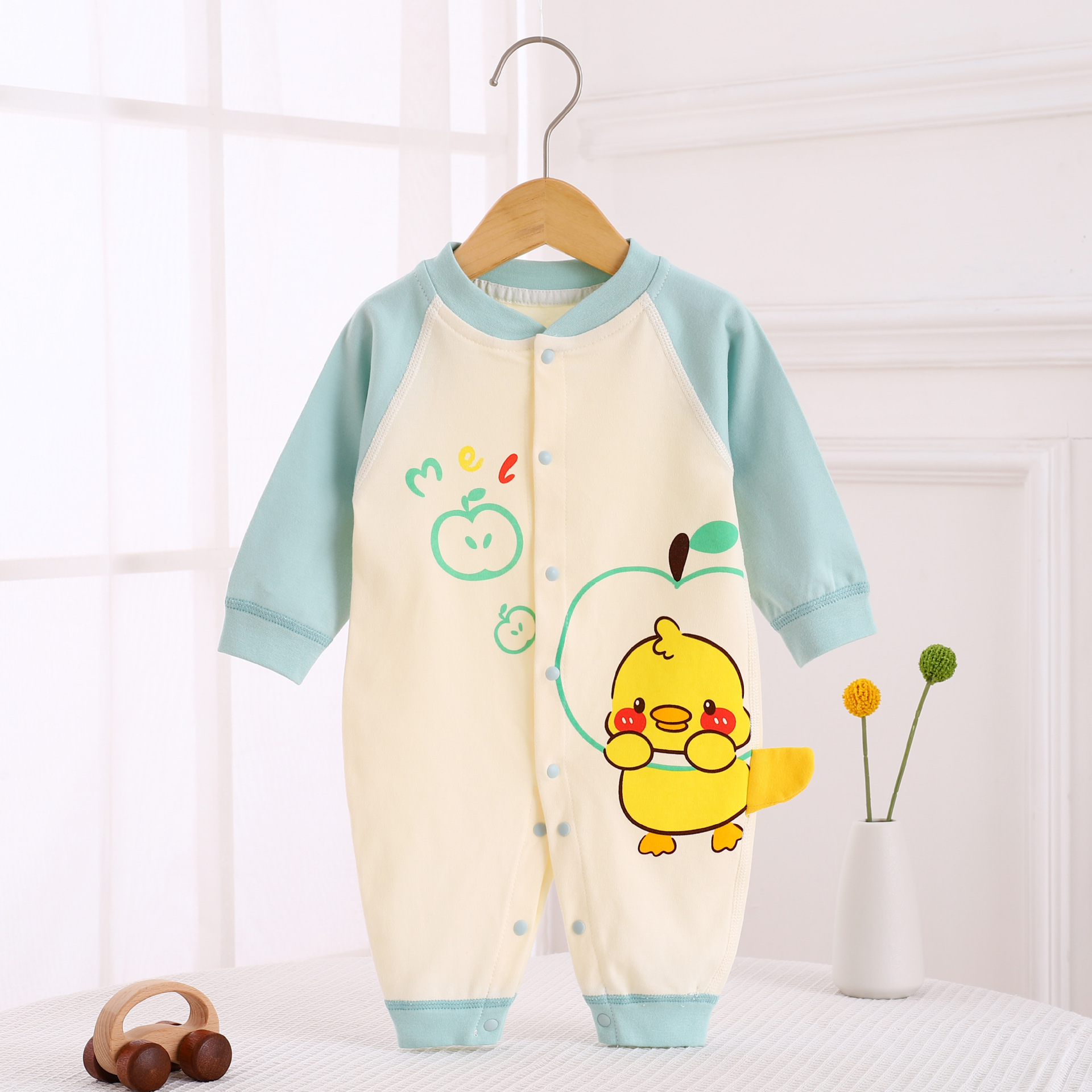 婴儿连体衣棉质长袖哈衣春秋季宝宝秋衣舒适爬服新生儿睡衣春秋装详情5
